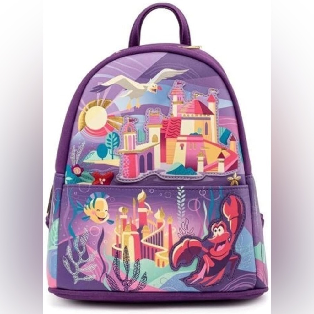 Disney Princess Ariel Loungefly Castle Collection  Mini Backpack